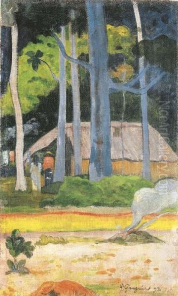 Cabane Sous Les Arbres Oil Painting by Paul Gauguin