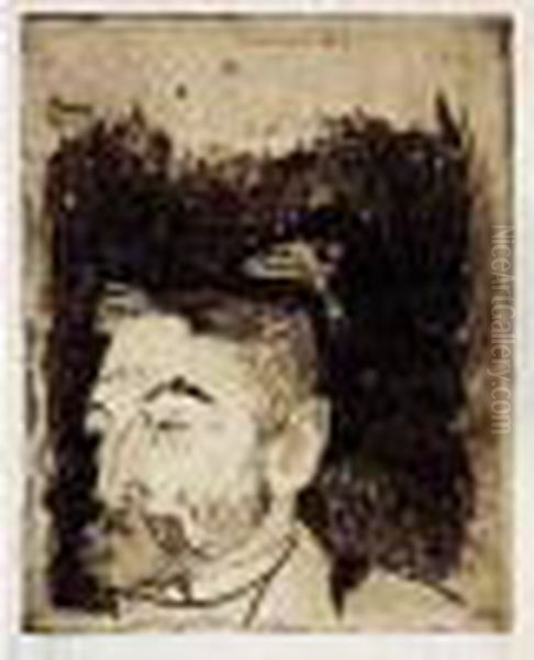 Portrait De Stephane Mallarme. 1891. Oil Painting by Paul Gauguin