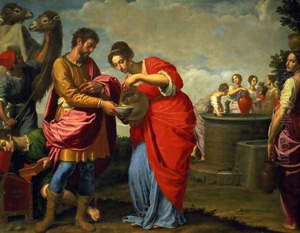 Rebecca and Eliezer at the Well, c.1626-27 Oil Painting by Ottavio Vannini