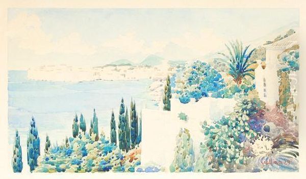 Corfu Oil Painting by Angelos Giallina