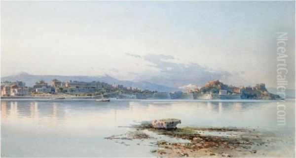 View Of Corfu Oil Painting by Angelos Giallina