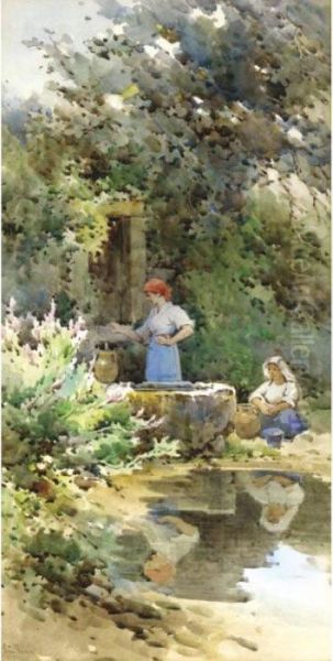 By The Well Oil Painting by Angelos Giallina