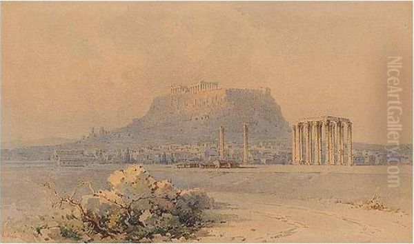 The Acropolis, Athens Oil Painting by Angelos Giallina