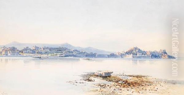 A View Of Corfu Oil Painting by Angelos Giallina