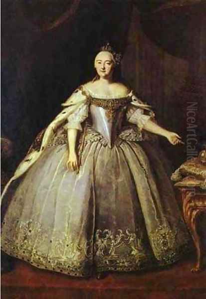 Empress Elizaveta Petrovna 1743 Oil Painting by Ivan Vishnyakov