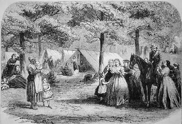 Southern refugees encamped in the woods near Vicksburg, from The Illustrated London News, 29th August 1863 Oil Painting by Frank Vizetelly