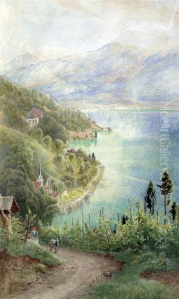 View In Switzerland Oil Painting by Harry Goodwin