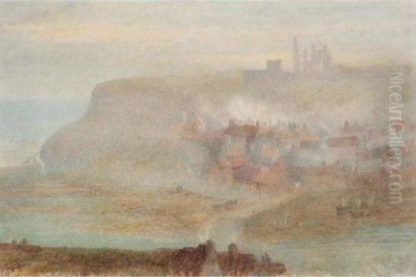 Whitby Bay Oil Painting by Harry Goodwin