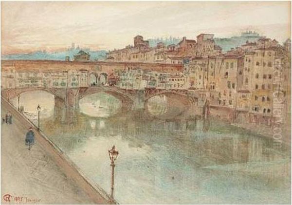 Ponte Vecchio Oil Painting by Harry Goodwin