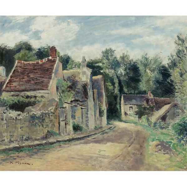 Village Street Oil Painting by Victor-Alfred-Paul Vignon