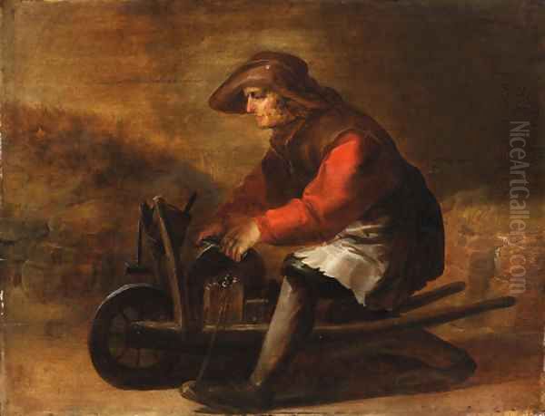 A knife grinder Oil Painting by Jan van de Venne