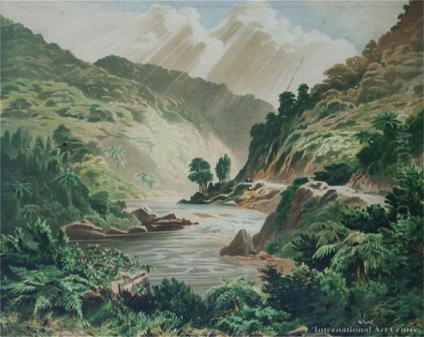 Manawatu Gorge Oil Painting by John Gully