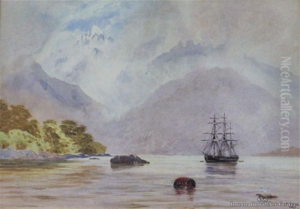 Hms Blanche In George's Sound Oil Painting by John Gully