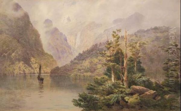 Mitre Peak Oil Painting by John Gully