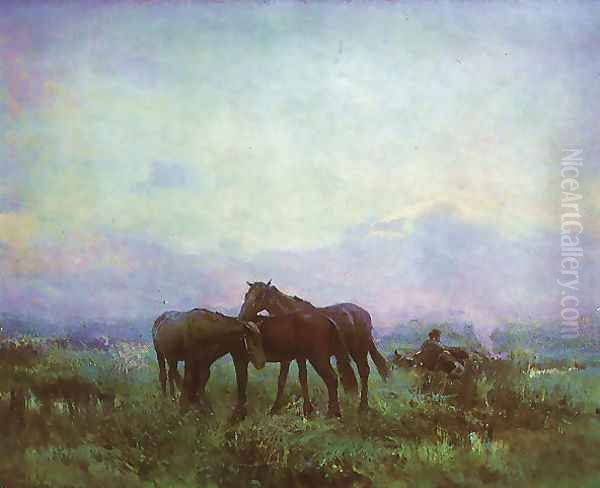 Cossack Picket, 1888 Oil Painting by Serhii Vasylkivsky