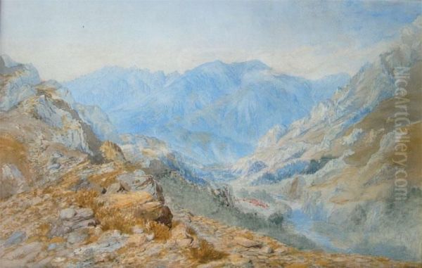 Mining Settlement, Kawarau Gorge, Otago Oil Painting by John Gully