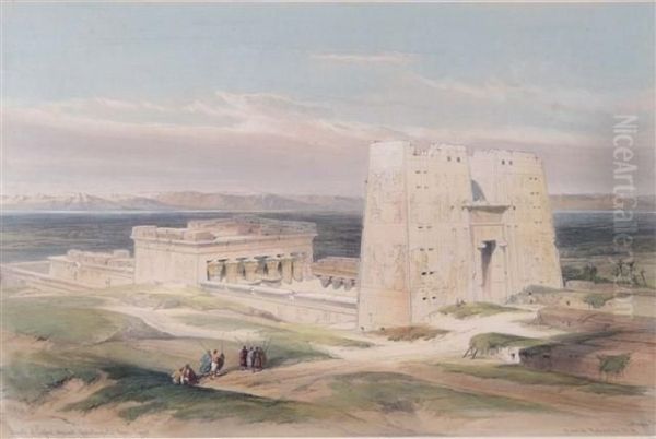 Temple Of Edfou-ancient Appolinopolis-upper Egypt Oil Painting by Louis Haghe