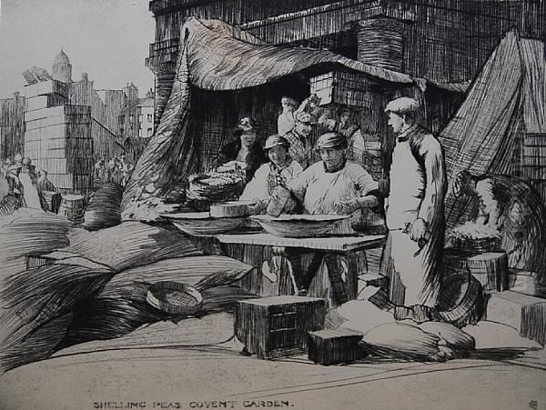 Shelling Peas, Covent Garden by William Lee Hankey