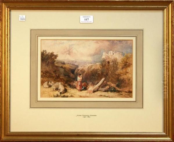 Landscapewith Mother Oil Painting by James Duffield Harding