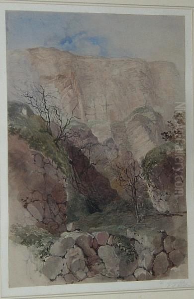 The Landslip, Isle Of Wight Oil Painting by James Duffield Harding