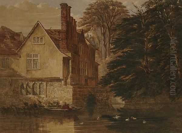 Igtham Mote Oil Painting by James Duffield Harding