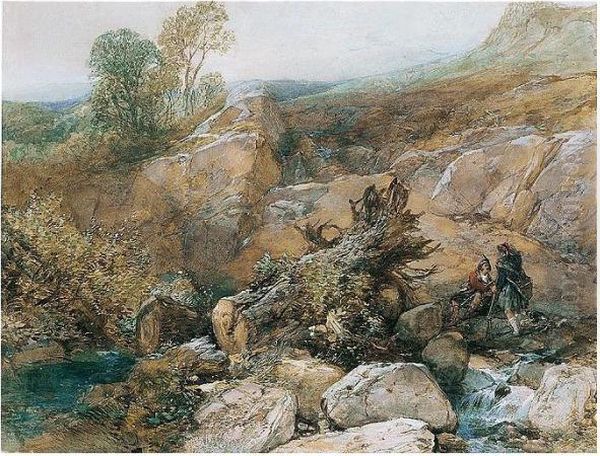 Shooting In The Highlands Oil Painting by James Duffield Harding