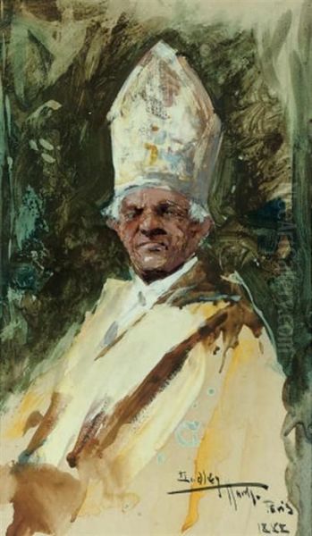 Study Of A Bishop Oil Painting by Dudley Hardy