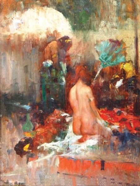 Harem Scene Oil Painting by Dudley Hardy