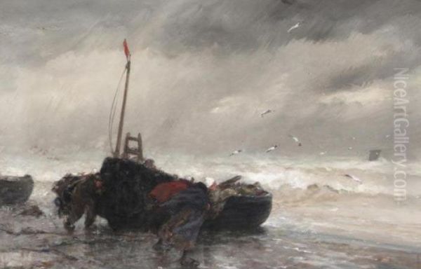 The Squall Oil Painting by Dudley Hardy