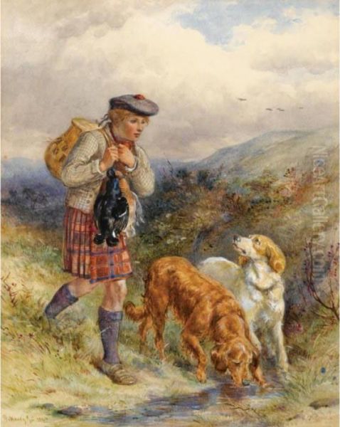 The Young Ghillie; Retrieving Game Oil Painting by James Jnr Hardy