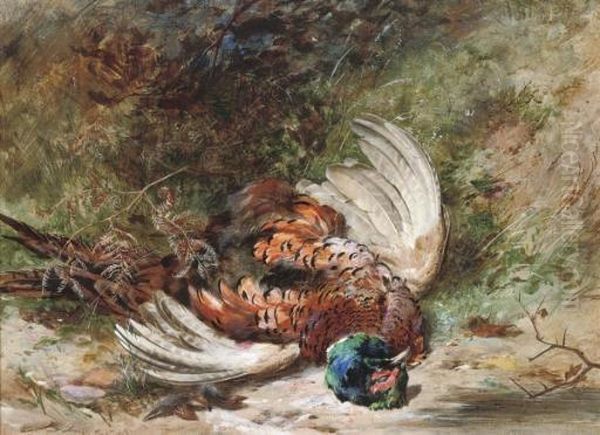 One For The Retriever: A Shot Pheasant Oil Painting by James Jnr Hardy