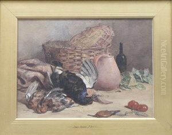 Still Life With Partridge And Black Cock Oil Painting by James Jnr Hardy