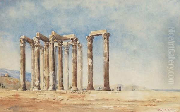 The Columns Of Olympius Zeus Oil Painting by Henry Andrew Harper