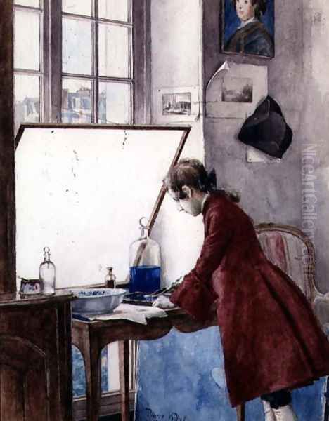 The Printmaker, 1878 Oil Painting by Pierre Vidal