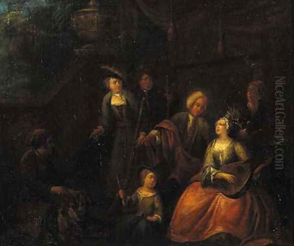 A Fete Champetre Oil Painting by Verbeeck or Verbeecq, Franz