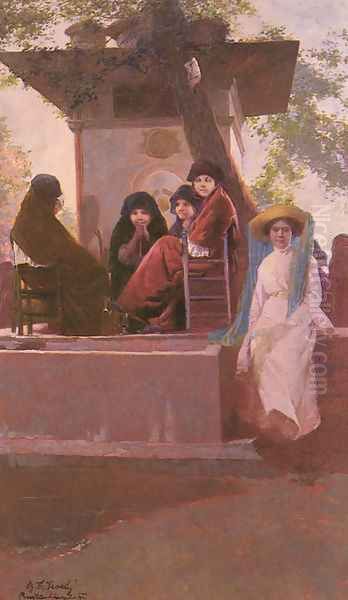 At the Temple of Sweet Waters Oil Painting by Boris-Theo Vessely