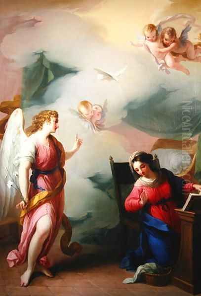 The Annunciation Oil Painting by Giuseppe Velasco or Velasquez