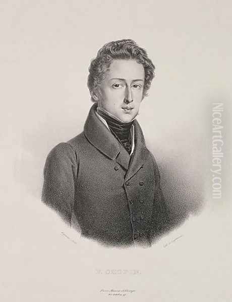 Frederic Chopin 1810-49 engraved by Gottfried Engelmann 1788-1839 1833 Oil Painting by Pierre Roch Vigneron