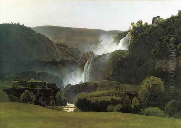 The Waterfalls of Tivoli Oil Painting by Johann Martin Von Rohden