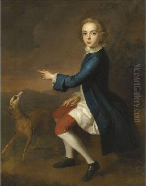 Portrait Of A Boy With His Greyhound Oil Painting by Joseph Highmore