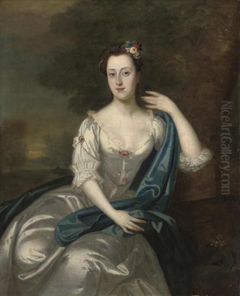 Portrait Of A Lady, Three-quarter-length Oil Painting by Joseph Highmore