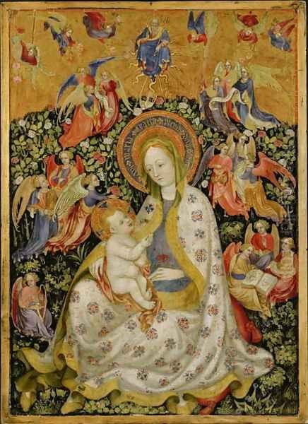 The Virgin and Child with Angels, c.1430 Oil Painting by Stephano da Verona