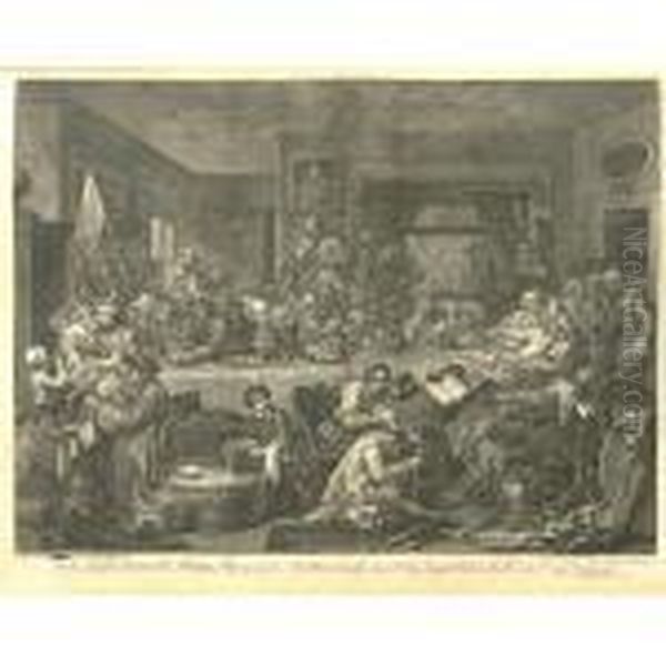 A Large Collection Of Etchings Oil Painting by William Hogarth