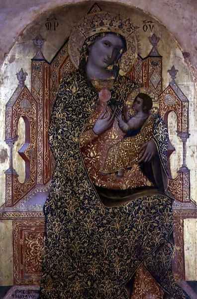 Madonna and Child Enthroned Oil Painting by Stefano Veneziano