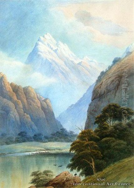 Mt Aspiring, View From Aspiring National Park, Otago Oil Painting by John Barr Clarke Hoyte