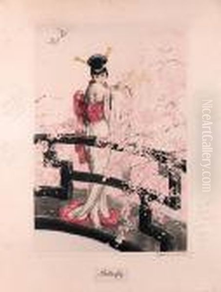 Madame Butterfly Oil Painting by Louis Icart