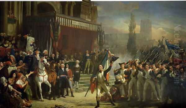 The Enrolment of Volunteers, 22nd July 1792, c.1850-53 Oil Painting by Auguste Jean-Baptiste Vinchon