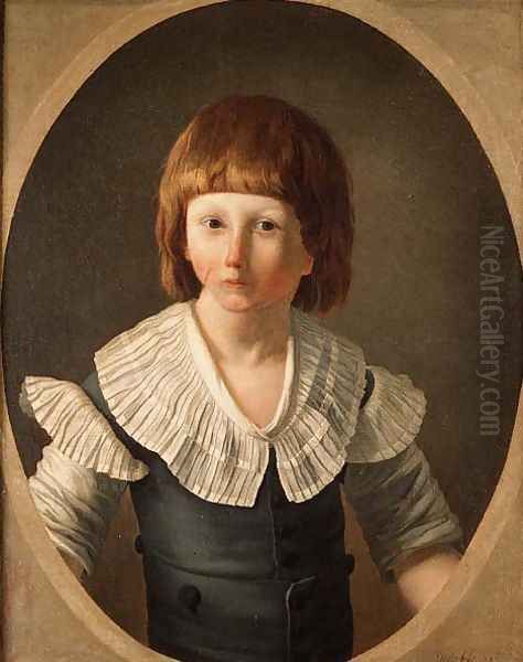 Louis XVII 1785-95 aged 8, at the Temple, 1793 Oil Painting by Joseph-Marie the Younger Vien