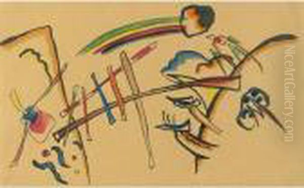 Ohne Titel (untitled) Oil Painting by Wassily Kandinsky