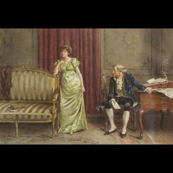 The Letter And Confrontation Oil Painting by George Goodwin Kilburne